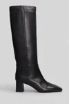 Fabio Rusconi High Heels Boots In Black Leather In Black