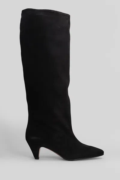 FABIO RUSCONI HIGH HEELS BOOTS IN BLACK SUEDE
