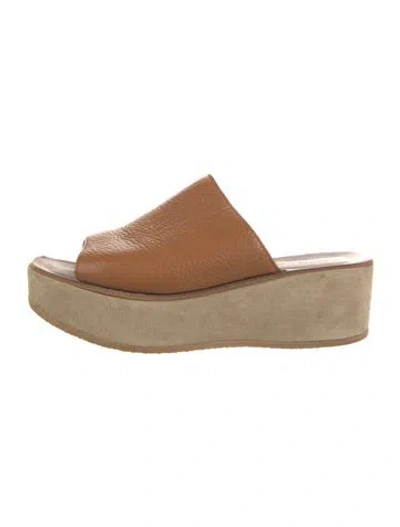 Pre-owned Fabio Rusconi Leather Slides In Brown