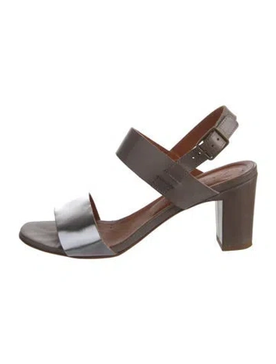 Pre-owned Fabio Rusconi Leather Slingback Sandals In Brown