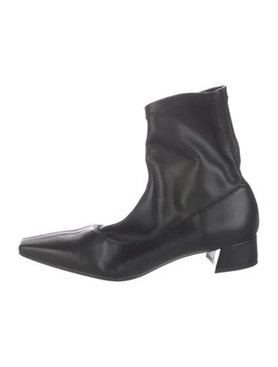 Pre-owned Fabio Rusconi Leather Sock Boots In Black