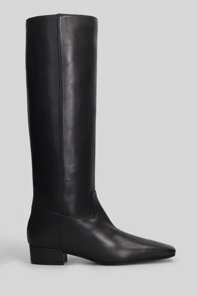 Fabio Rusconi Low Heels Boots In Black Leather