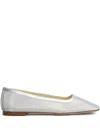 Fabio Rusconi Ballet Flats In Silver Leather And Fabric In Silver