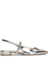 Fabio Rusconi Ballet Flats In Silver Leather In Silver