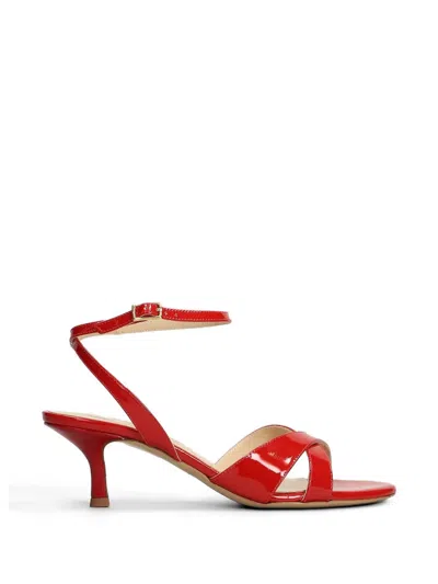Fabio Rusconi Patent Crossover-strap Sandals In Red
