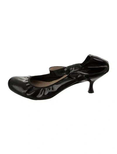 Pre-owned Fabio Rusconi Patent Leather Crystal Embellishments Mules In Black