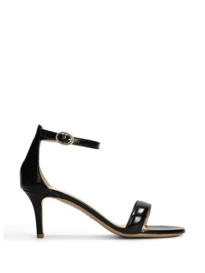 Fabio Rusconi Patent-finish Ankle-strap Sandals In Black