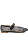 Fabio Rusconi Polka-dot Mesh Ballet Flats In Black