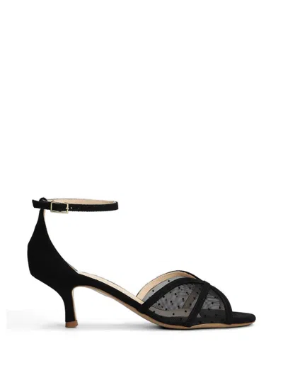 Fabio Rusconi Polka-dot Mesh Sandals In Black