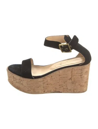 Pre-owned Fabio Rusconi Suede Sandals In Black