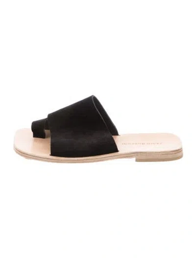 Pre-owned Fabio Rusconi Suede Slides In Black