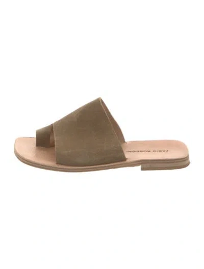 Pre-owned Fabio Rusconi Suede Slides In Neutrals