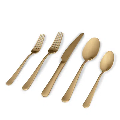 Fable 20 Piece Flatware Set, Service For Four In Gold