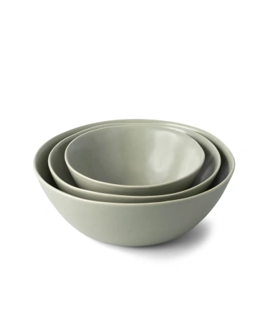 Fable 3 Piece Nested Serving Bowls In Beachgrass Green