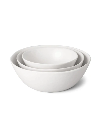 Fable 3 Piece Nested Serving Bowls In Cloud White