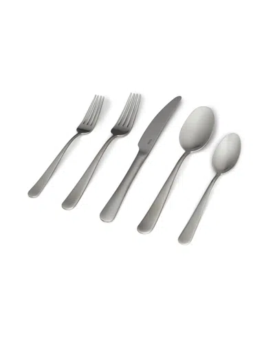 Fable 5 Piece Flatware Set, Service For 4 In Matte Silver