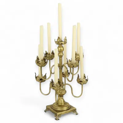 Fable And Mirth Elegant Golden Flourish Candelabra