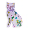 Fable And Mirth Pink / Purple Large Hand-tufted Floral Pink Cat Rug In Multi