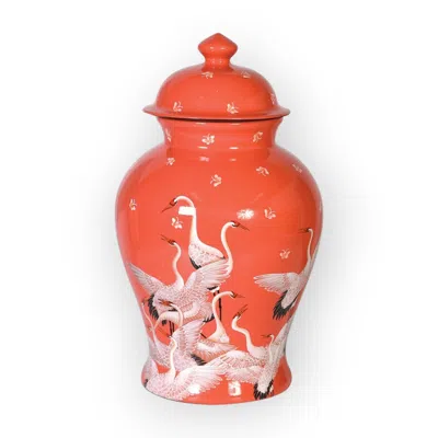 Fable And Mirth Yellow / Orange Coral Porcelain Ginger Jar