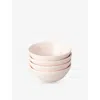 Fable Little Ceramic Stoneware Bowls Set Of Four In Blush Pink