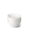 Fable Stackable Ceramic Stoneware Breakfast Bowls Set Of Four In Cloud White