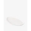 Fable Cloud White Oval Ceramic Stoneware Serving Platter In Cloud White