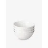 Fable Stackable Ceramic Stoneware Breakfast Bowls Set Of Four In Cloud White