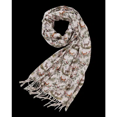 Fable England A Night's Tale Woodland Crystal Grey Heavy Weight Scarf In Gray