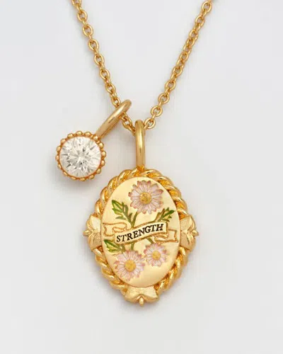 Fable England April Birthstone Daisy Charm Necklace In Gold