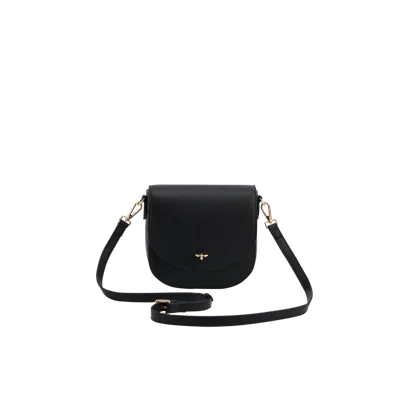 Fable England Beth Saddle Crossbody Purse In Black