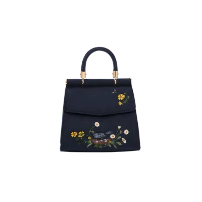 Fable England Blackbird Mini Top Handle Bag In Blue