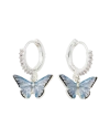 Fable England Blue Butterfly Earrings Silver