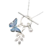 Fable England Blue Butterfly Necklace Silver