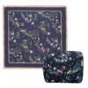 Fable England Blue Running Bunny Toile Square Scarf & Running Bunny Large Quilted Makeup Bag Set