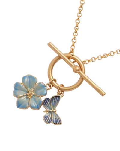 Fable England Butterfly & Flower Necklace