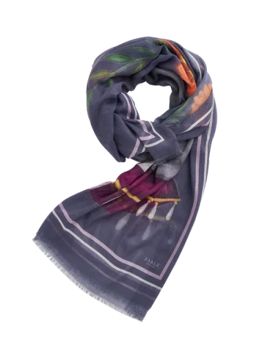 Fable England Catherine Rowe Pet Portraits Whippet Lightweight Scarf In Blue