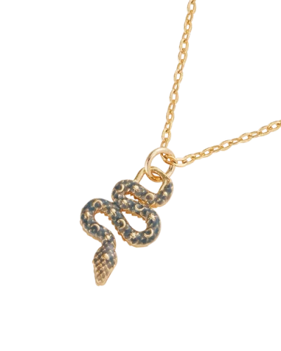 Fable England Celestial Snake Necklace In Brown