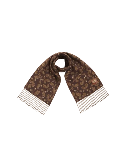 Fable England Chocolate Acorn Jacquard Scarf