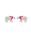 Fable England Cosy Polar Bear Silver Stud Earrings In Silver
