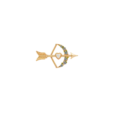 Fable England Cupids Bow & Arrow Brooch In Gold