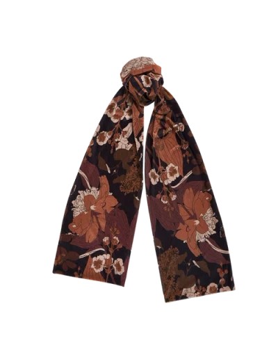 Fable England Deco Blooms Black Velvet Scarf