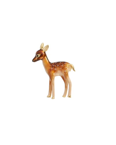 Fable England Enamel Fawn Brooch