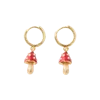 Fable England Enamel Mushroom Huggie Earrings