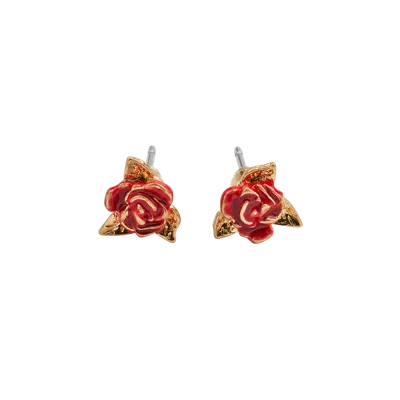 Fable England English Rose Gold Stud Earrings