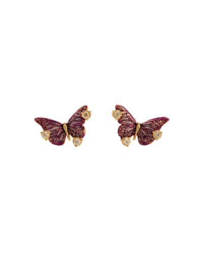 Fable England Eve Butterfly Stud Earrings In Gold