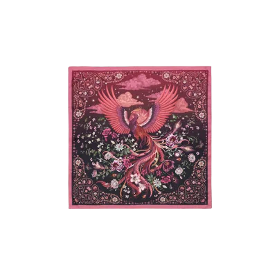 Fable England Eve Narrative Medium Square Scarf In Pink