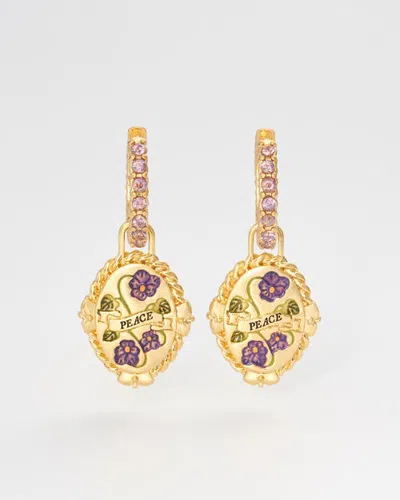 Fable England February Birthstone Violet Huggie Earrings In Transparent