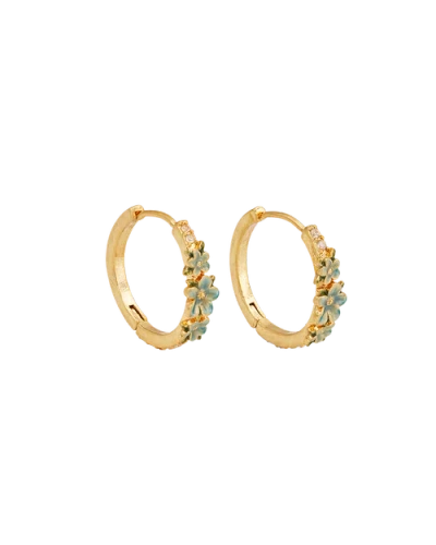 Fable England Floral Wreath Hoop Earrings In Gold