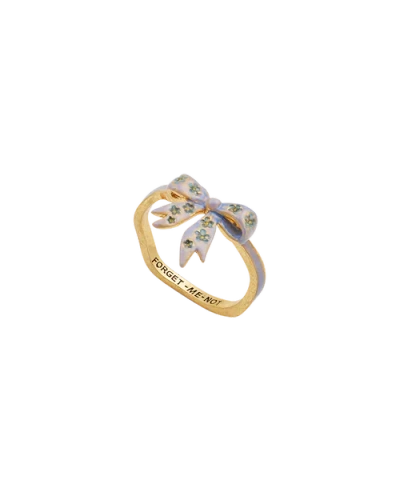 Fable England Forget Me Not Bow Ring In Gold
