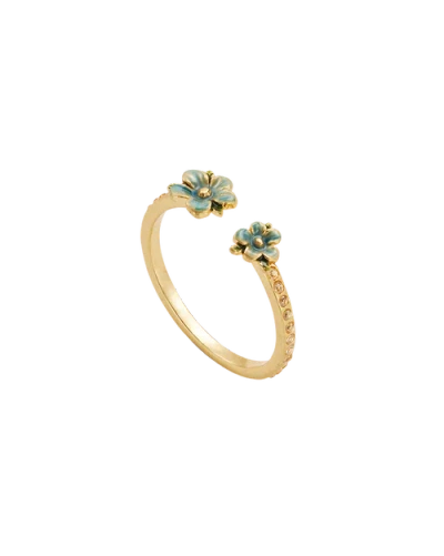Fable England Forget Me Not Flora Ring In Gold